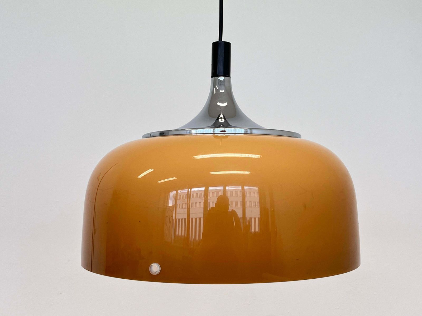 Midcentury Plastic Design Pendant Meblo, Harvey Guzzini, Italy, 1970s photo for sale