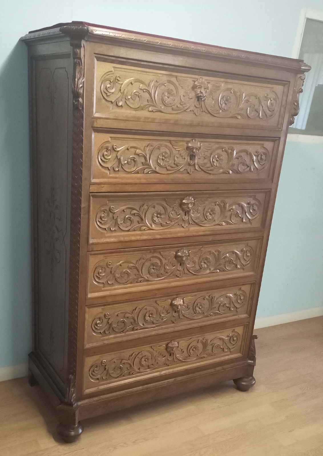 Antique 19th Century Italian Walnut Chest Of Drawers photo Furniture