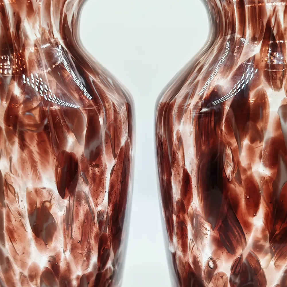 Vintage Pair Of Hand Made Vases In Murano Glass   1960s photo buy