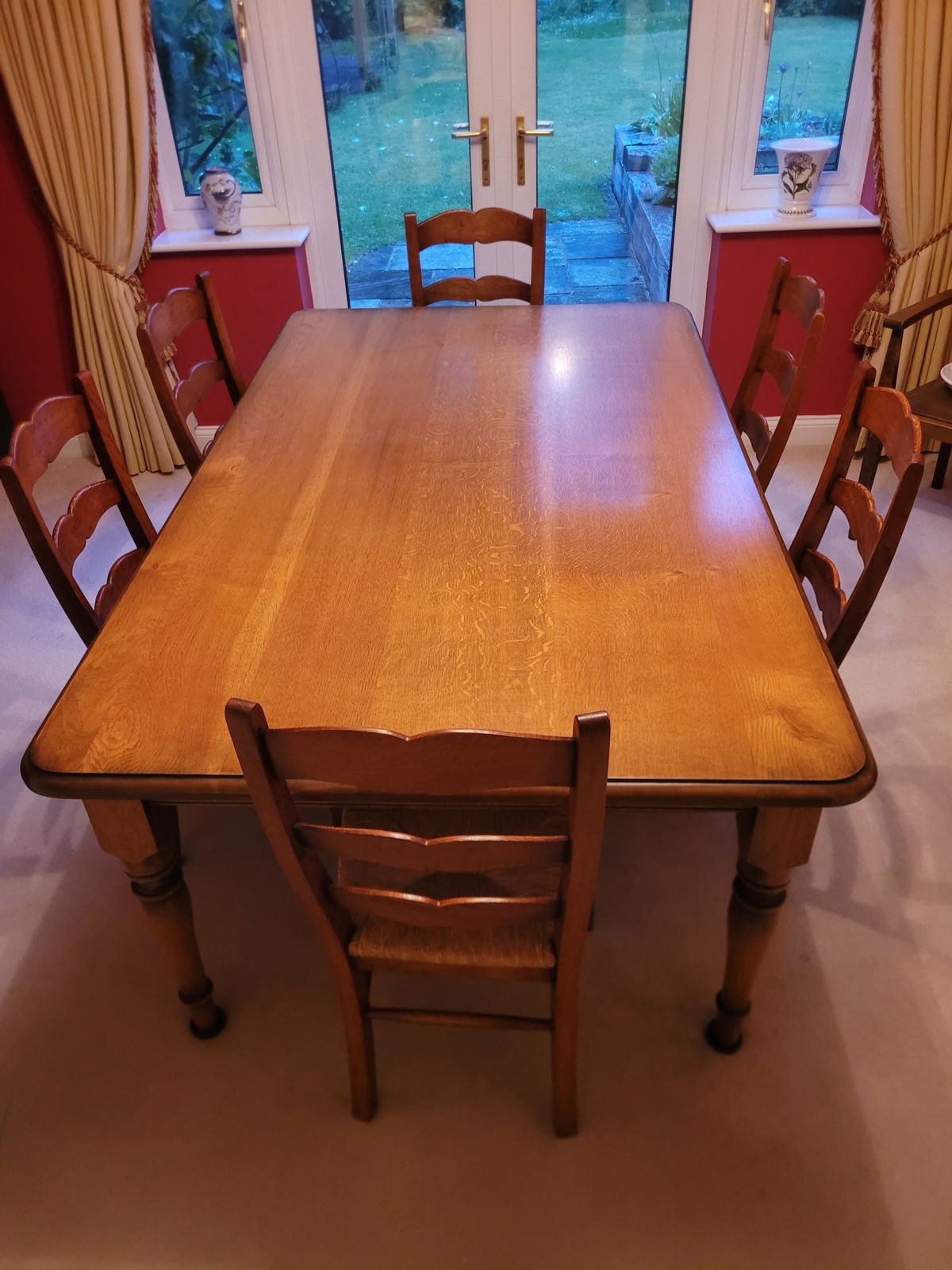 Oak Dining Room Table By Stewart Linford, And 6 Chairs photo Furniture