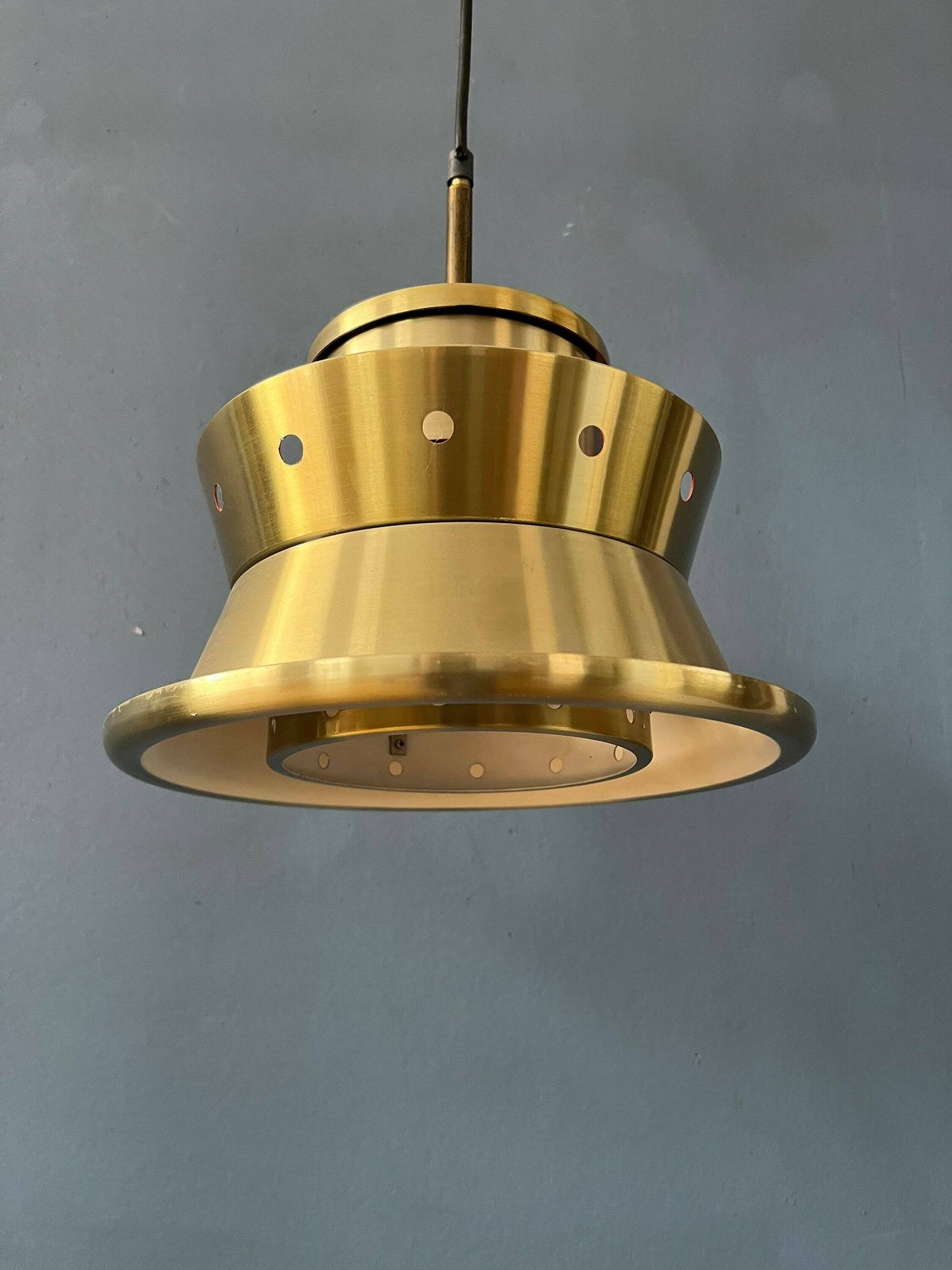 Metallic Doria Leuchten Space Age Hanglamp photo vintage