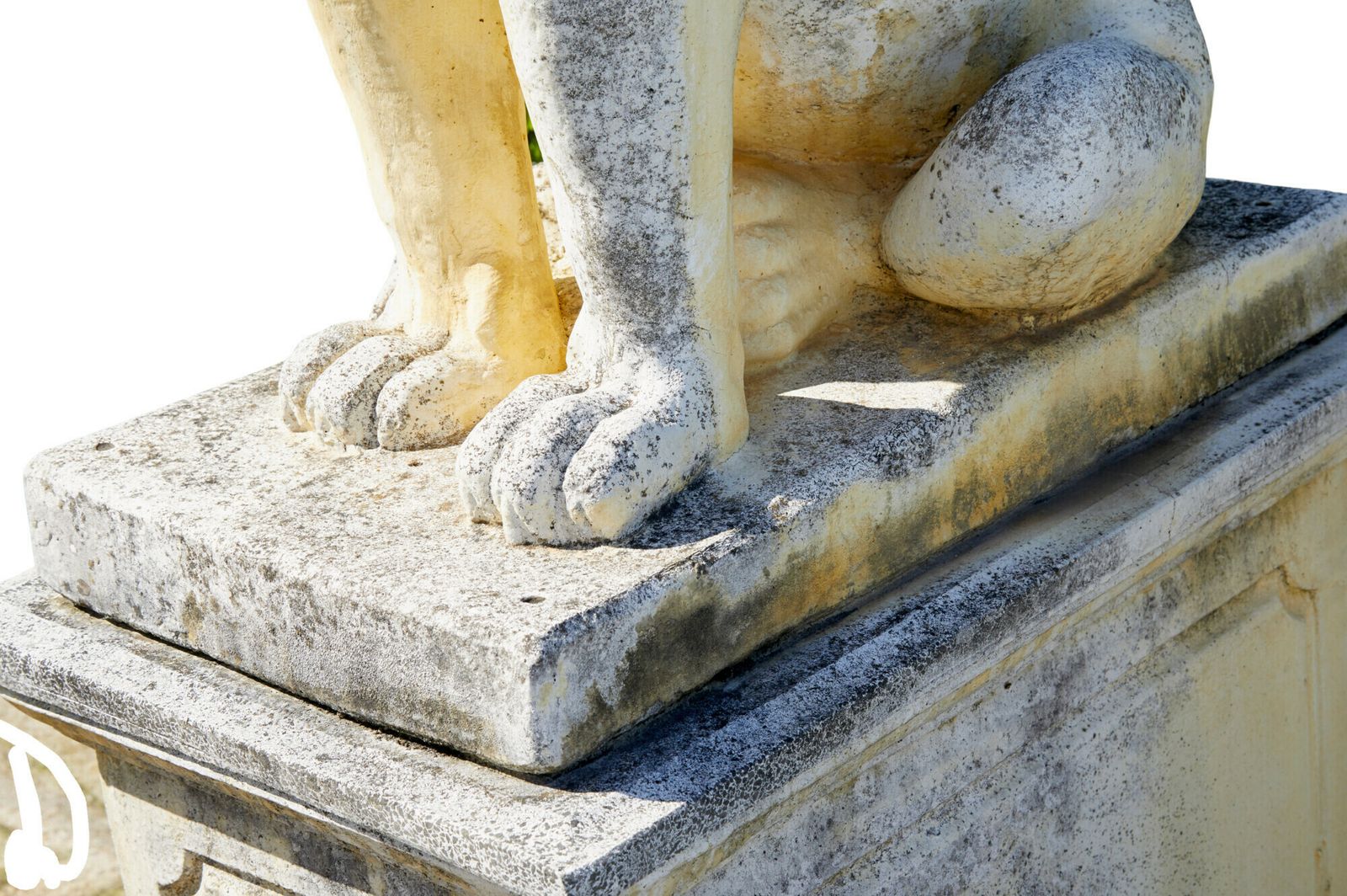 Fine Pair Of Mid Century Carved Stone Lion Statues photo furniture