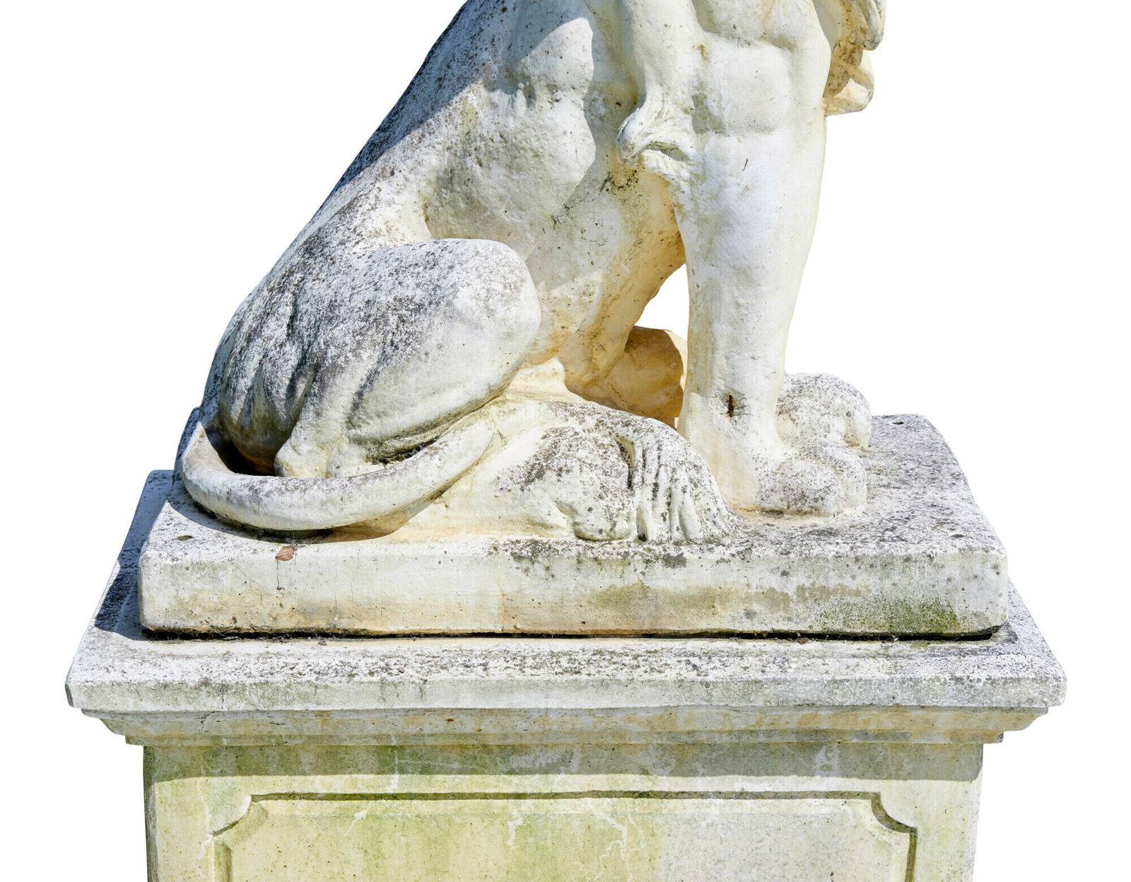 3295.0 Fine Pair Of Mid Century Carved Stone Lion Statues photo