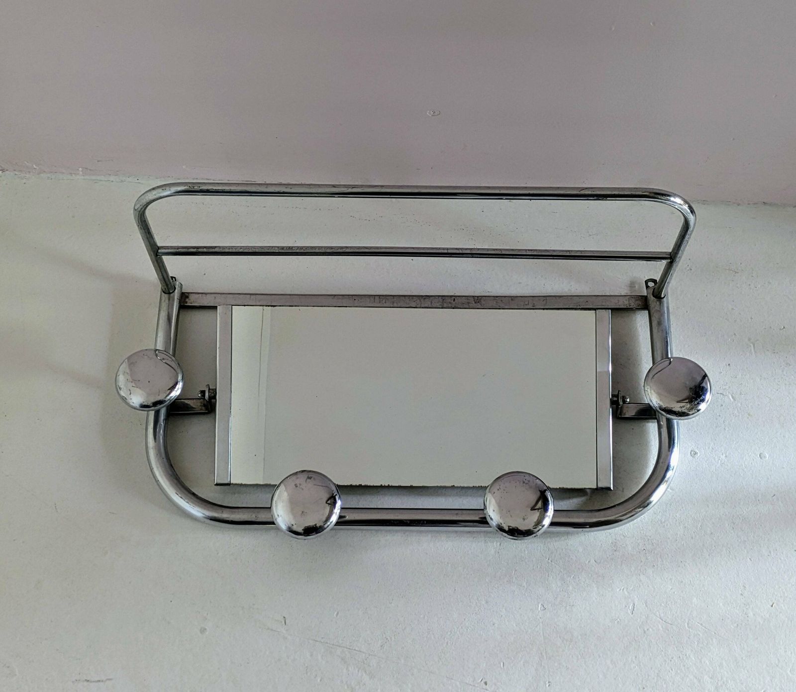 Vintage Aluminum Coat Rack   Luggage Rack   Hat Rack   1940s   France photo furniture