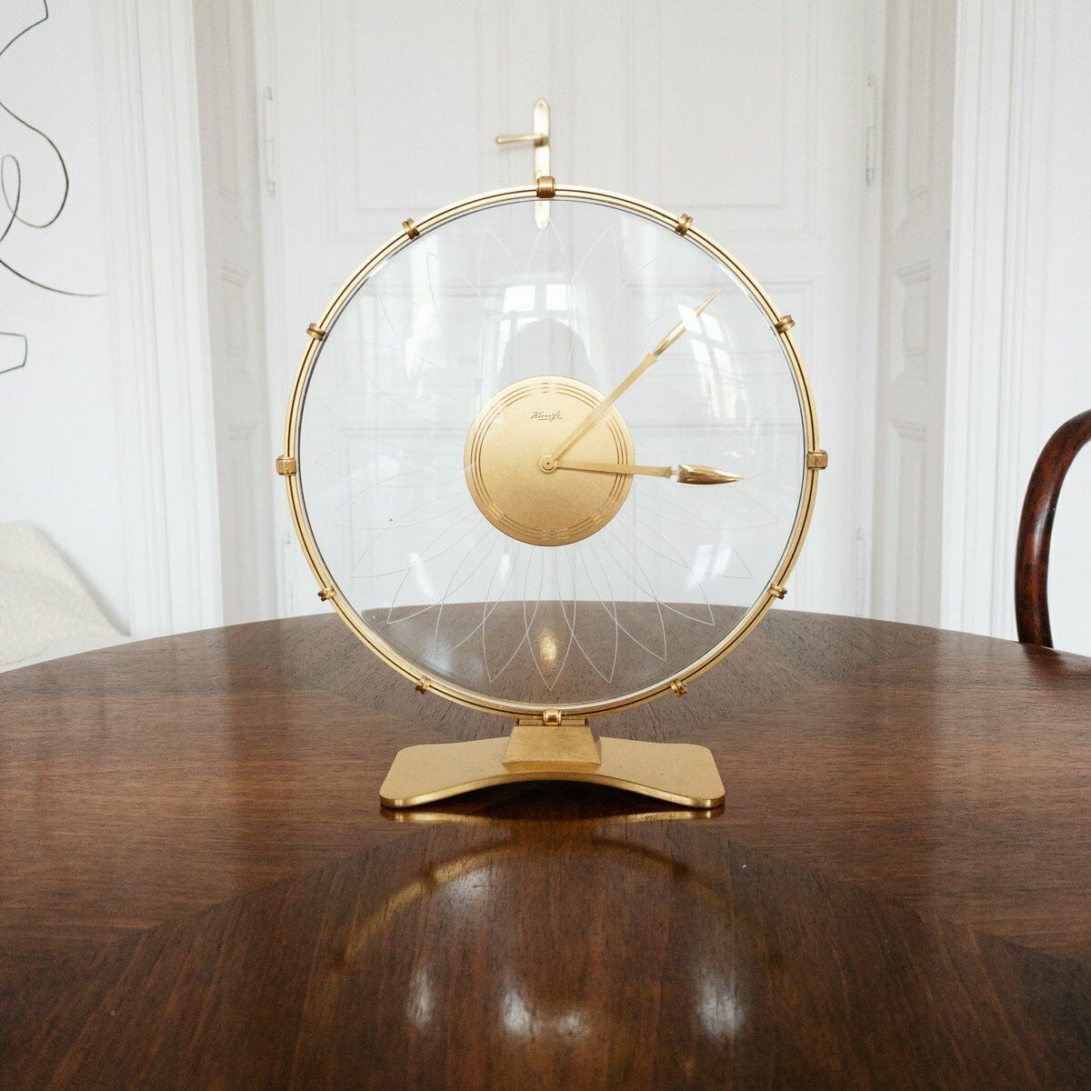 Art Deco Table Clock By Heinrich Möller For Kienzle International, 1930s photo vintage