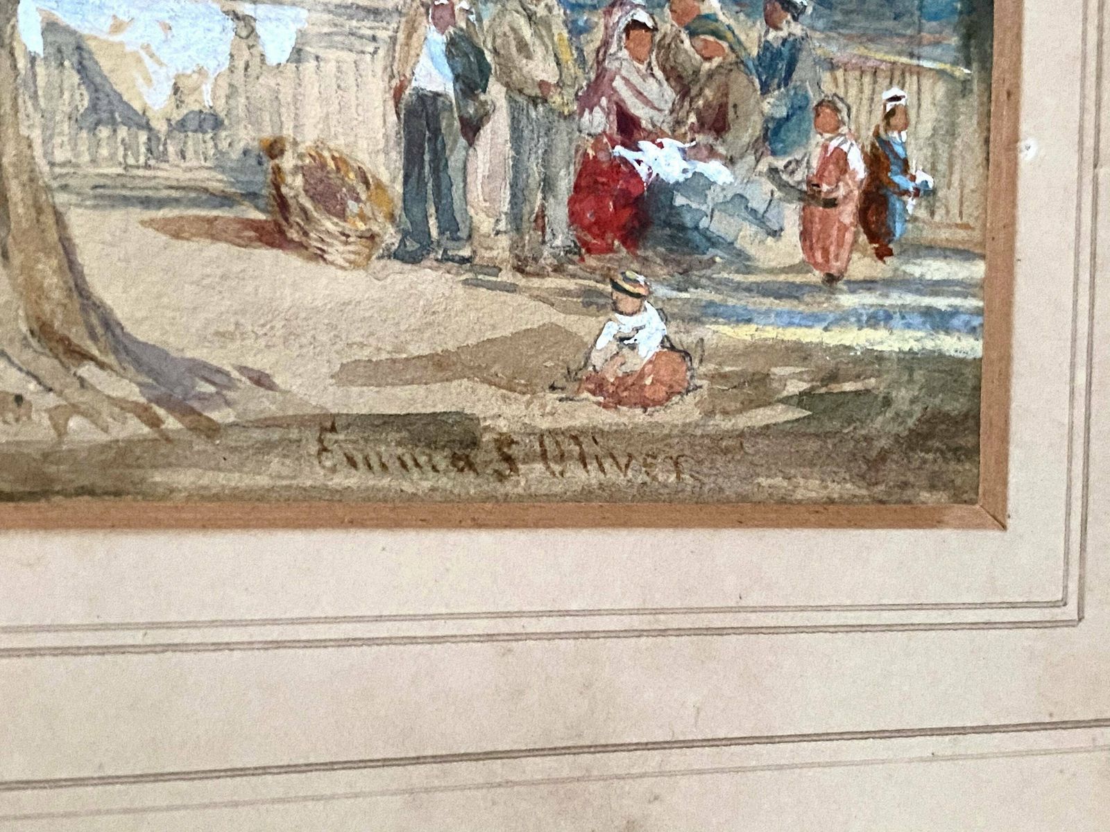 Emma Sophia Oliver (British 1819 1885) Original Signed Watercolour Painting   Continental Scene photo 295.0