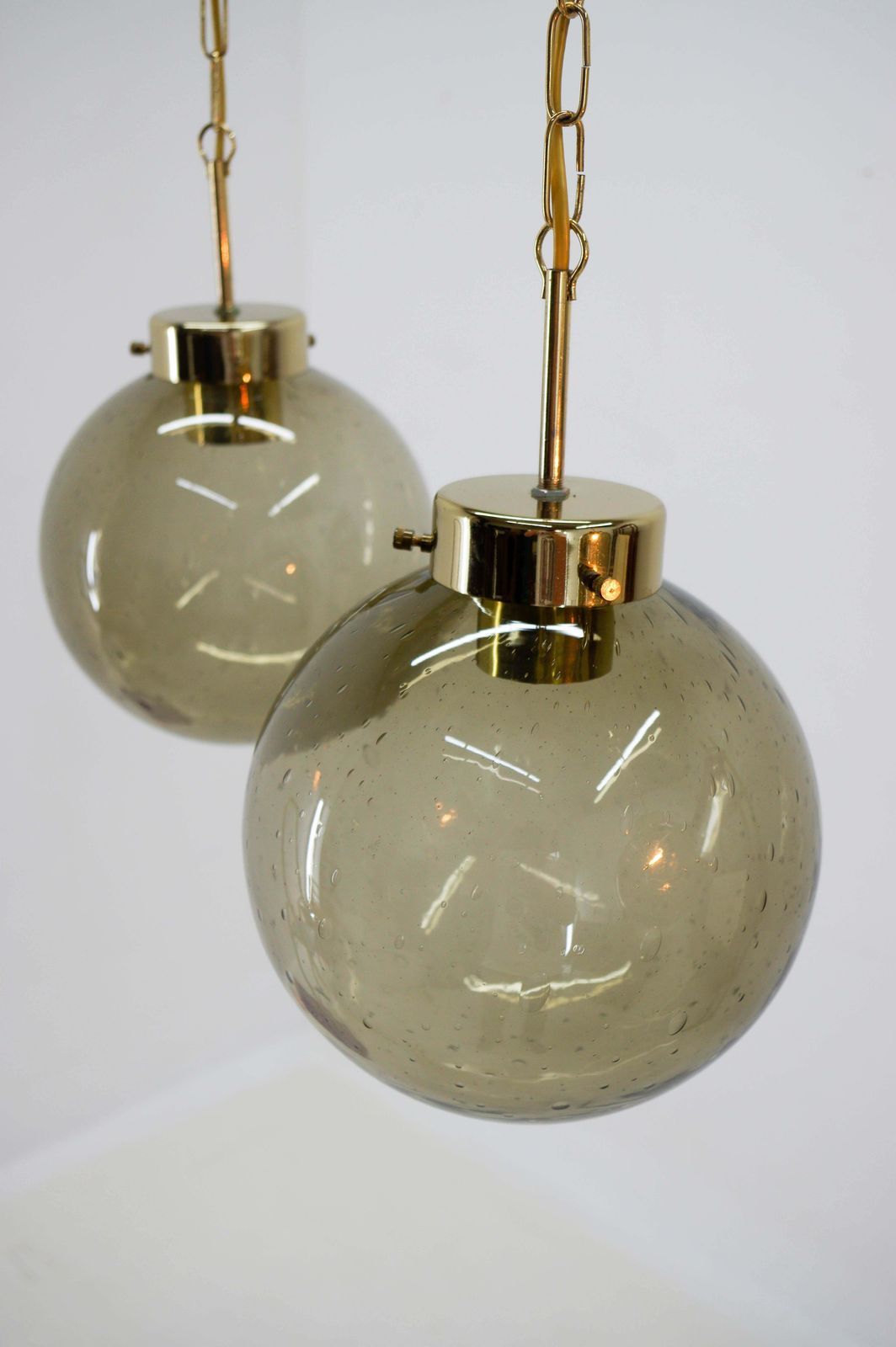 Set Of Three Glass Pendants By Kamenicky Senov, 1970s photo buy