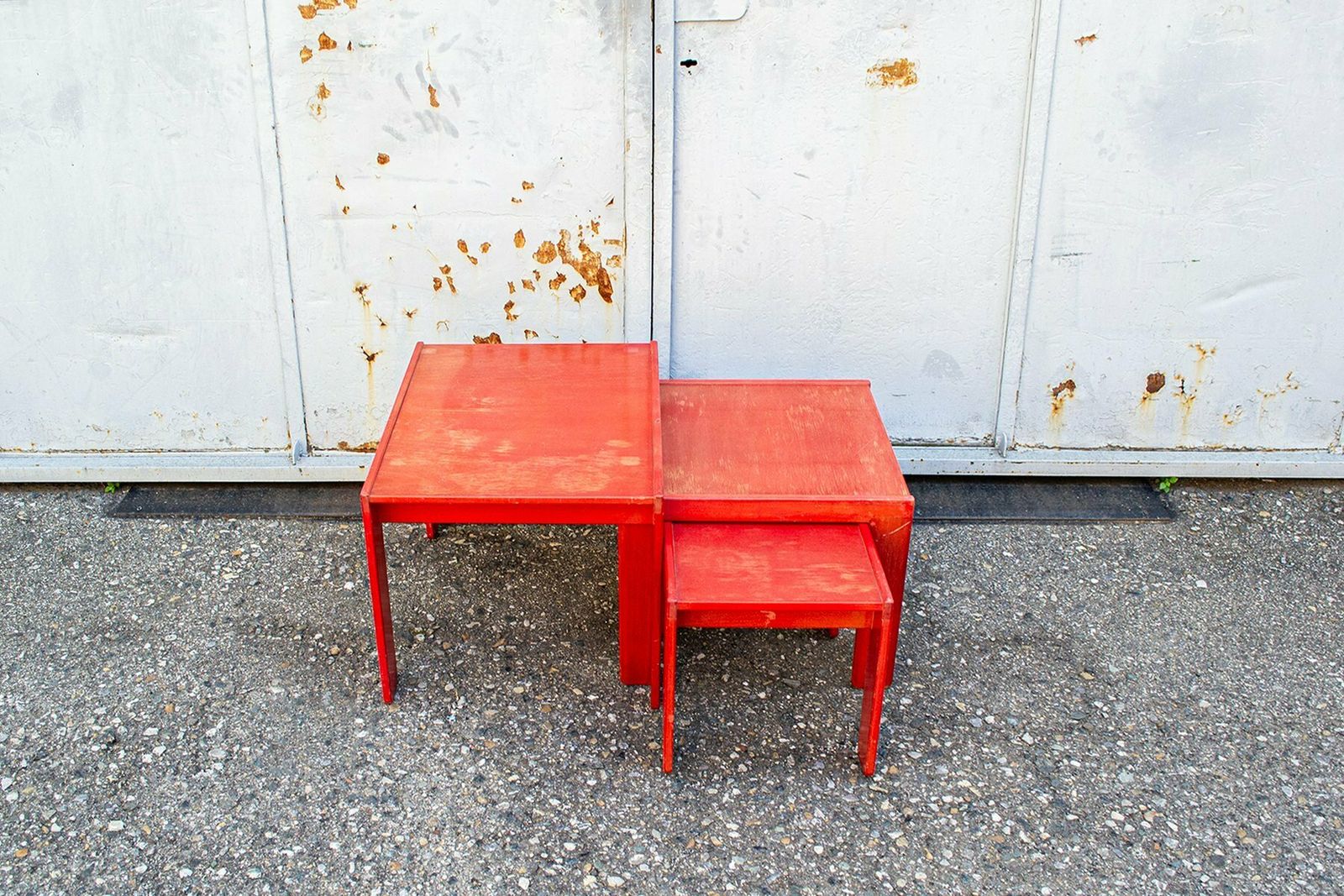 Stackable Tables N. 777 Reds By Tobia & Afra Scarpa For Cassina, Italy, 1965, Set Of 3 photo furniture
