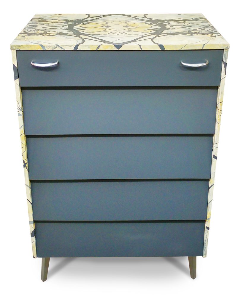 "The Marber" Bespoke Upcycled Hand Painted Chest Of Drawers