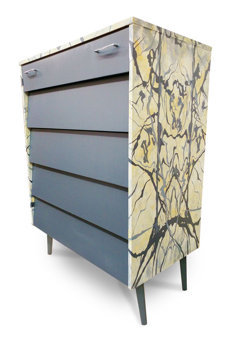 "The Marber" Bespoke Upcycled Hand Painted Chest Of Drawers photo Furniture