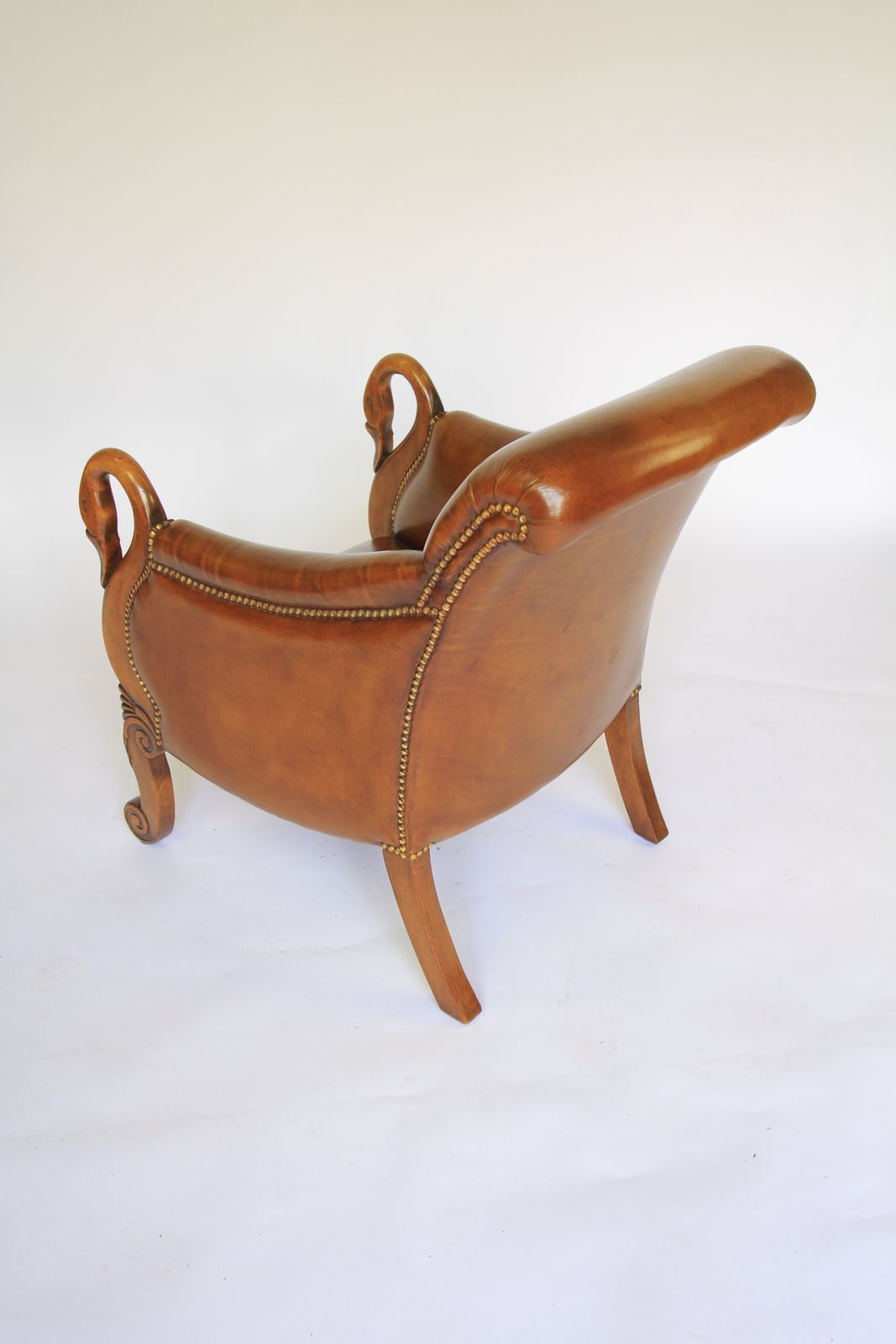 Library Reading Chair With Carved Swan Head Detail photo for sale