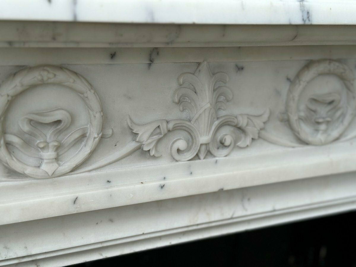 Louis XVI Style Carrara Marble Mantel Circa 1880 photo 9400.0