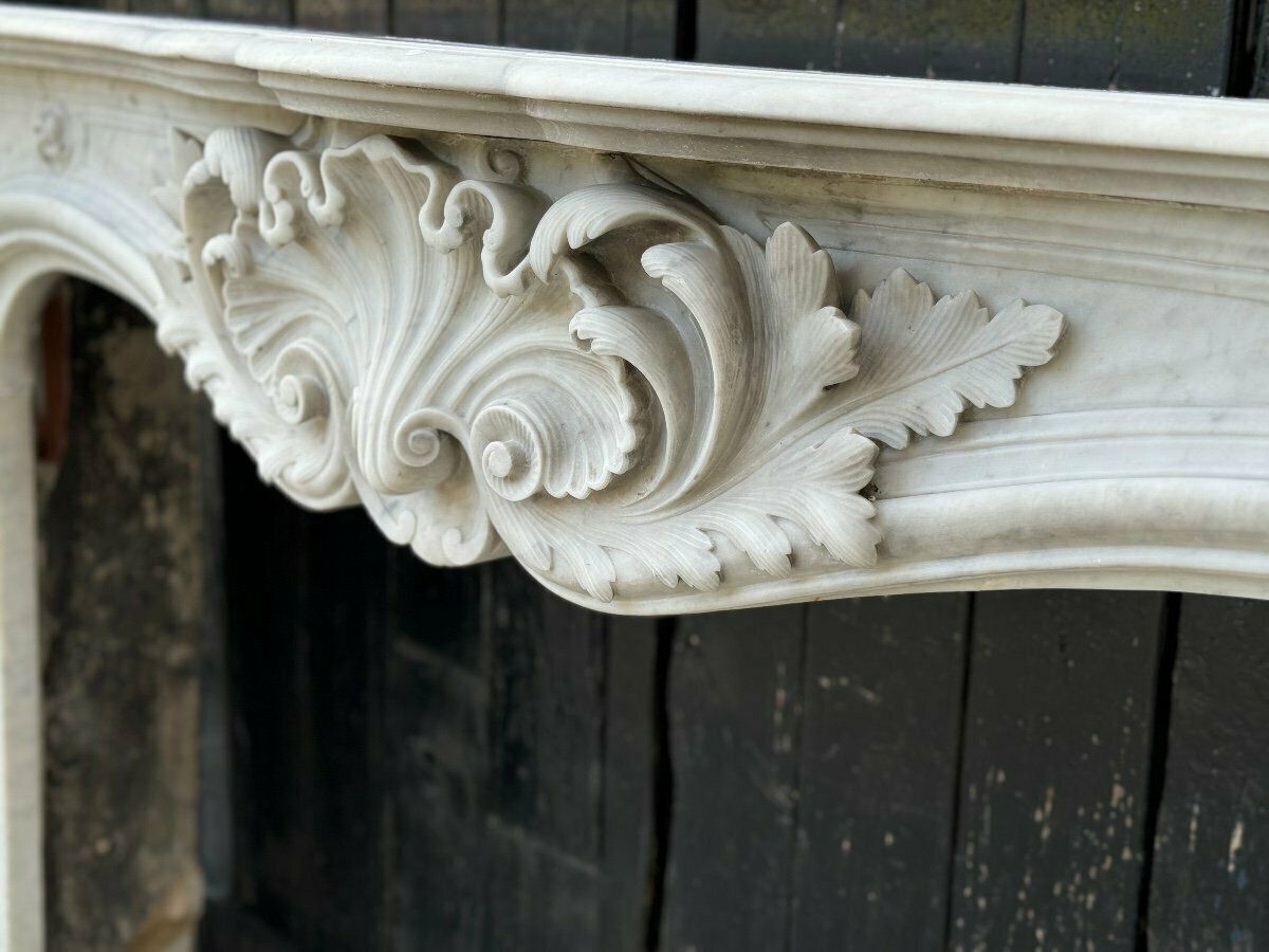 Remarkable Louis XV Style Carrara Marble Mantel, Circa 1880 photo 18700.0