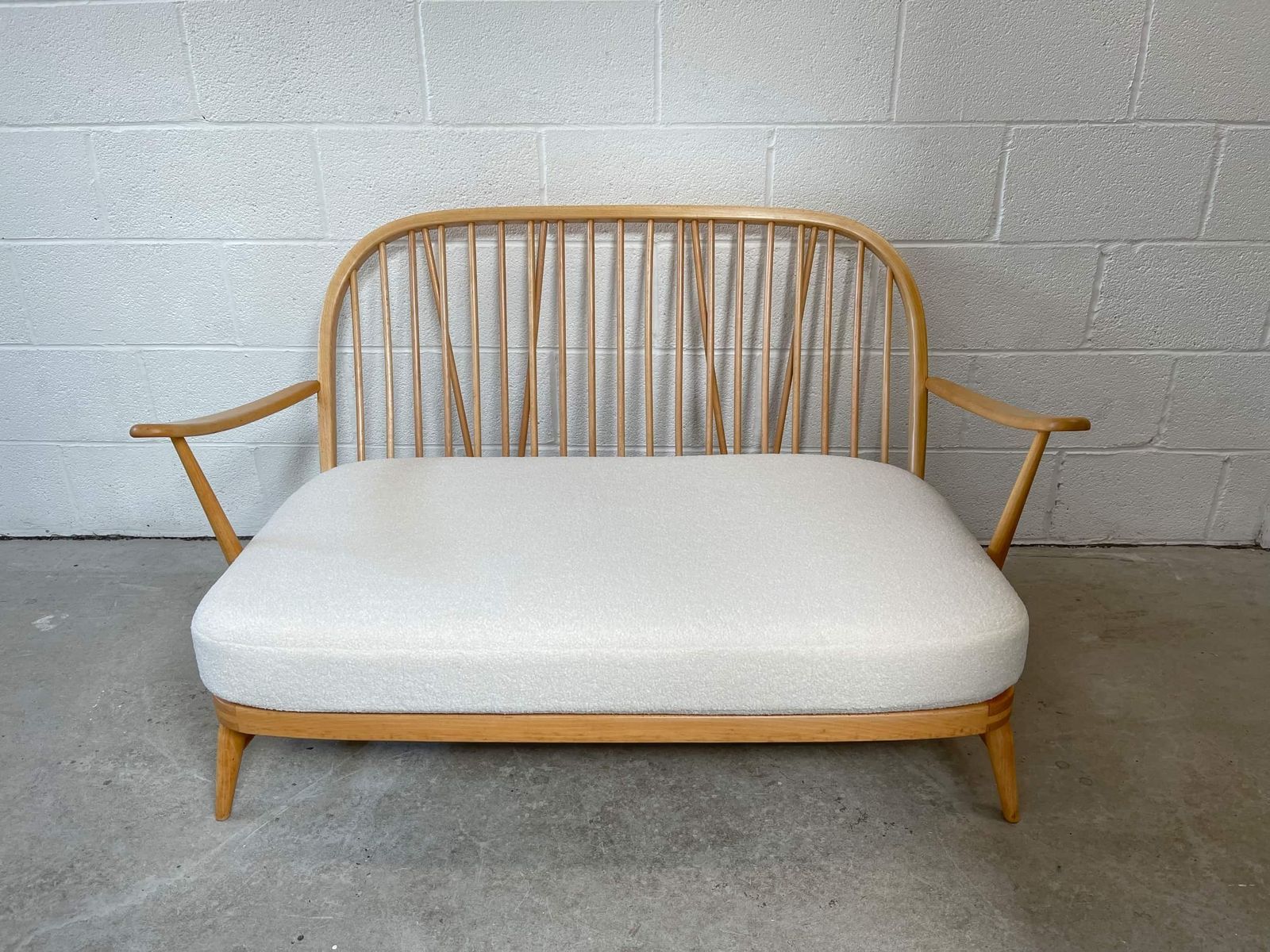 Cushion In Ivory Boucle Fabric To Fit The Ercol 203, 2 Seater. photo for sale