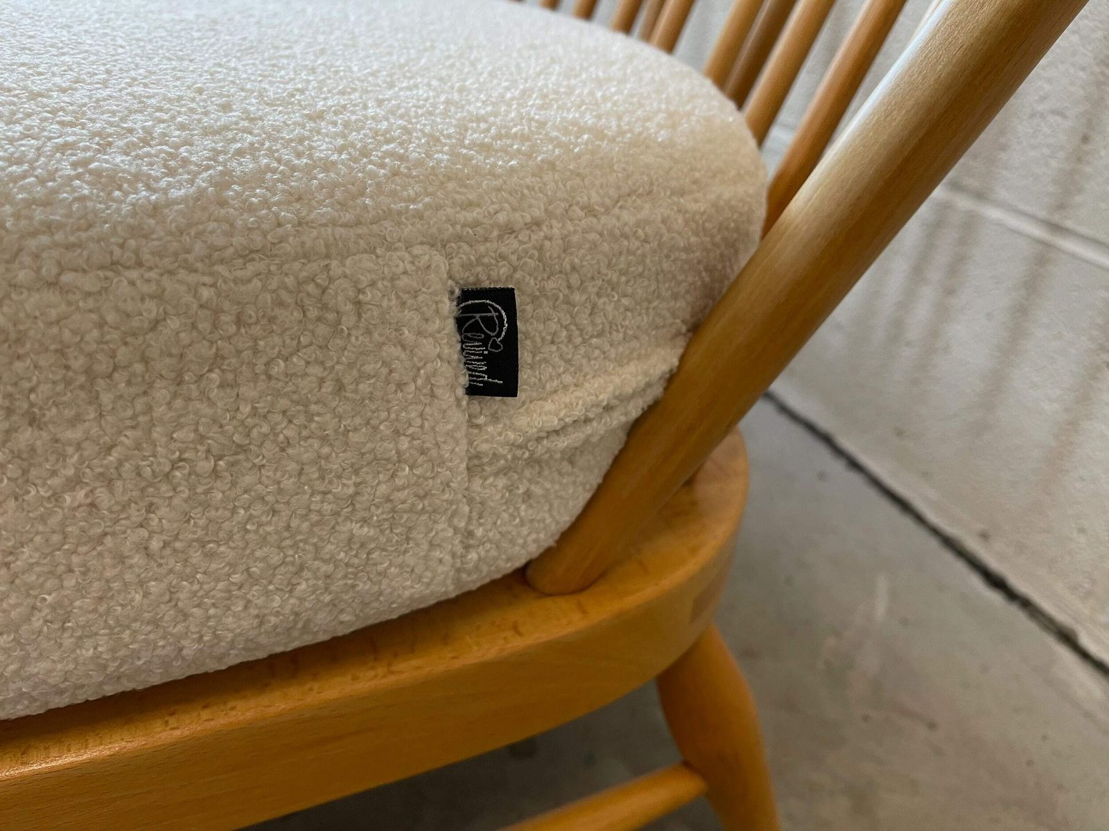 Cushion In Ivory Boucle Fabric To Fit The Ercol 203, 2 Seater. photo 270.0