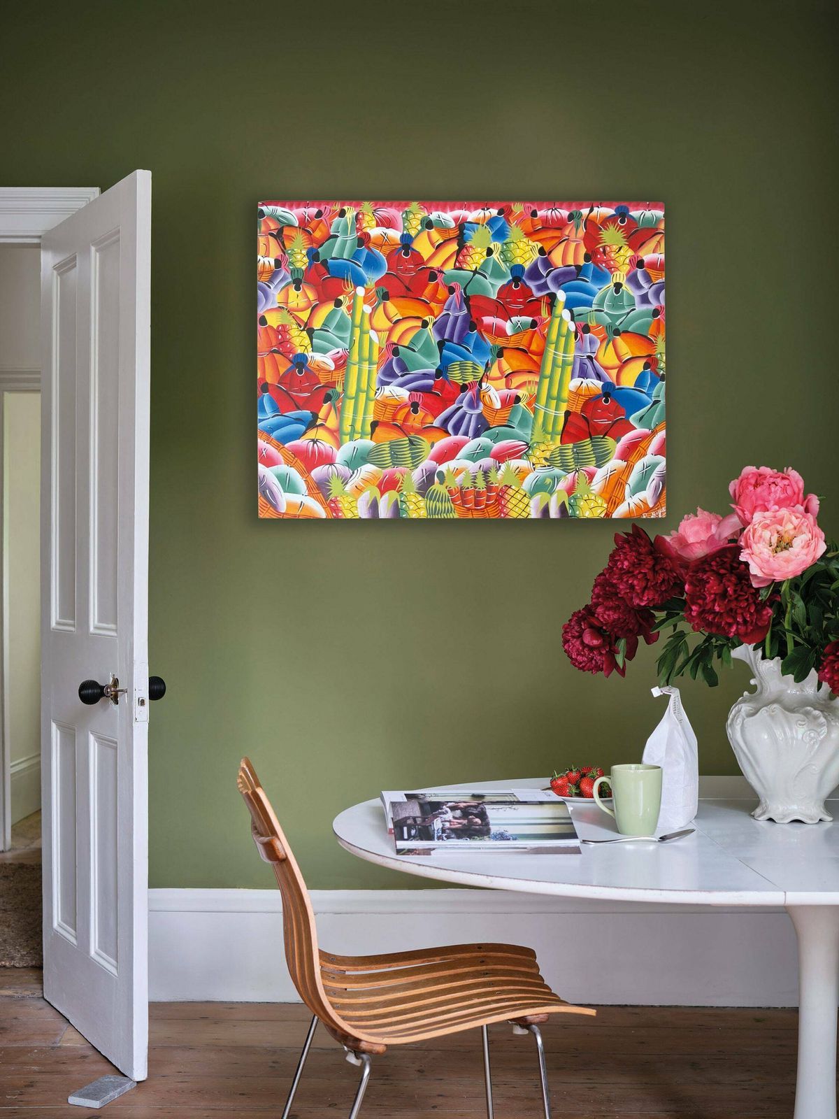 A Colourful African Fruit Market   Acrylic On A Stretched Canvas   Tourist Art By Rodreiguez photo furniture