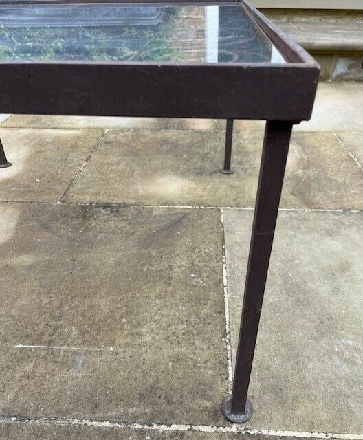Industrial Metal Coffee Table   Indoor/Outdoor photo furniture