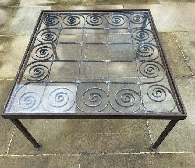 Industrial Metal Coffee Table   Indoor/Outdoor photo Furniture