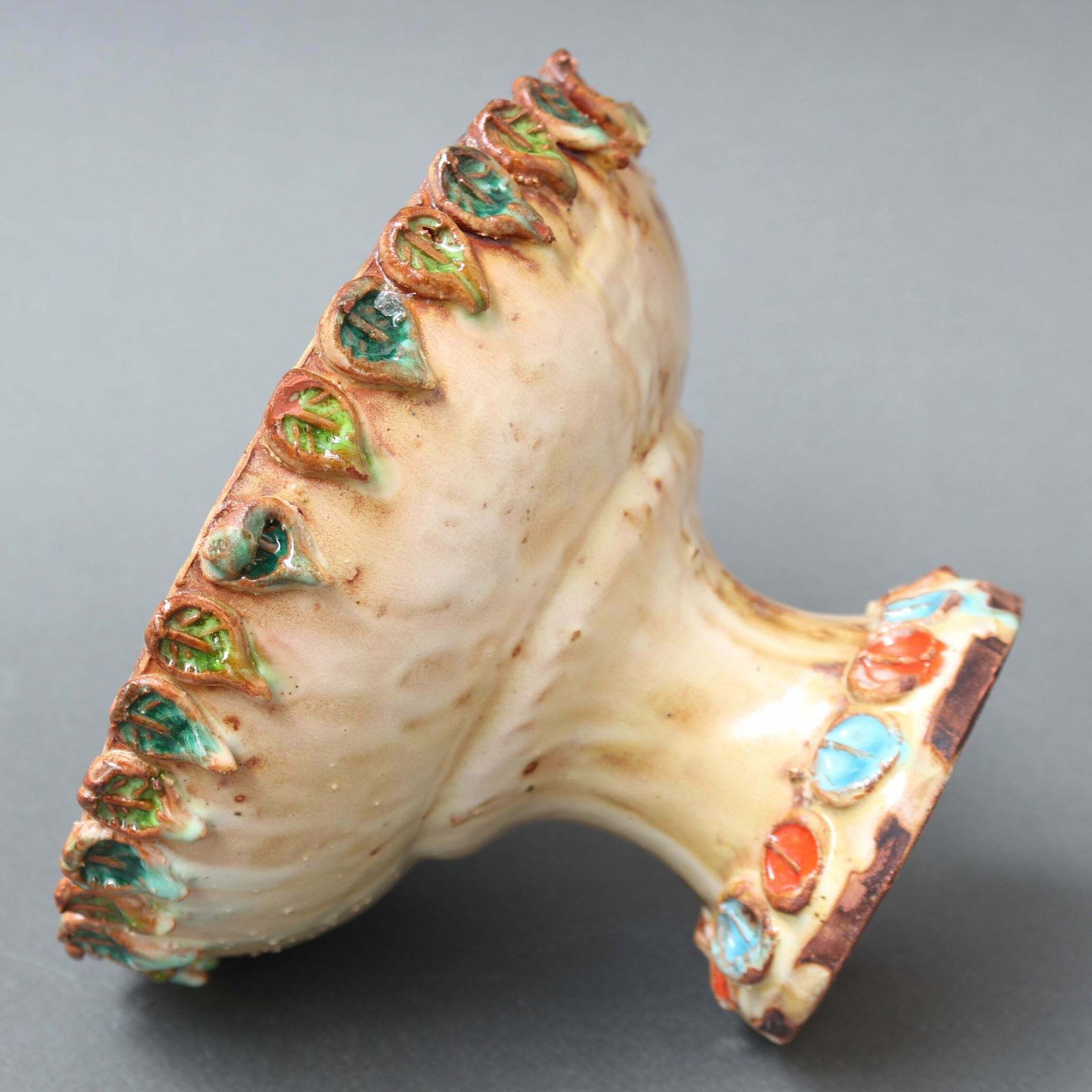 photo for sale Vintage French Ceramic Candle Holder By La Roue Circa 1960s