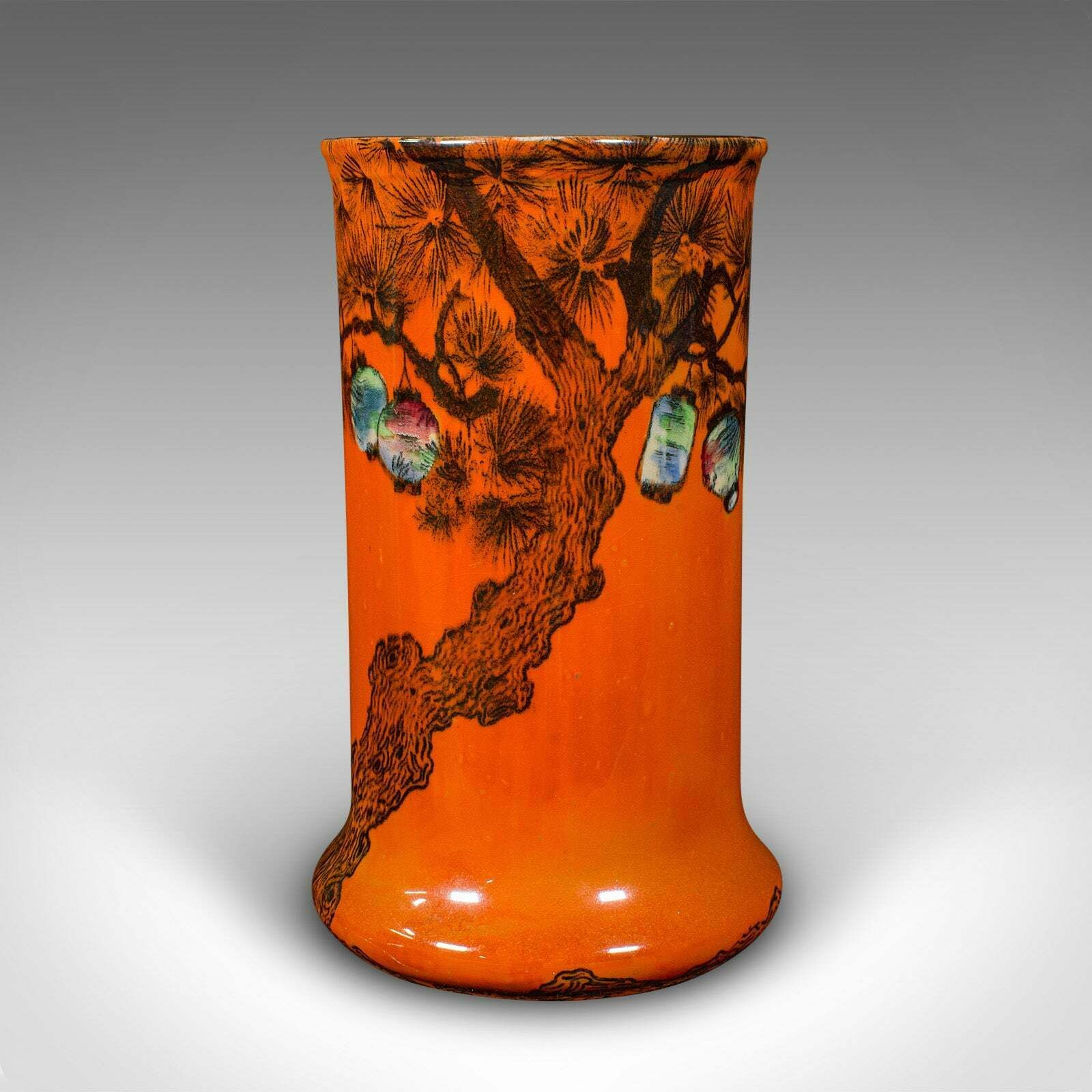 Pair Of Antique Flower Vases English Lustre Ceramic Oriental Taste C 1920 photo 695.0