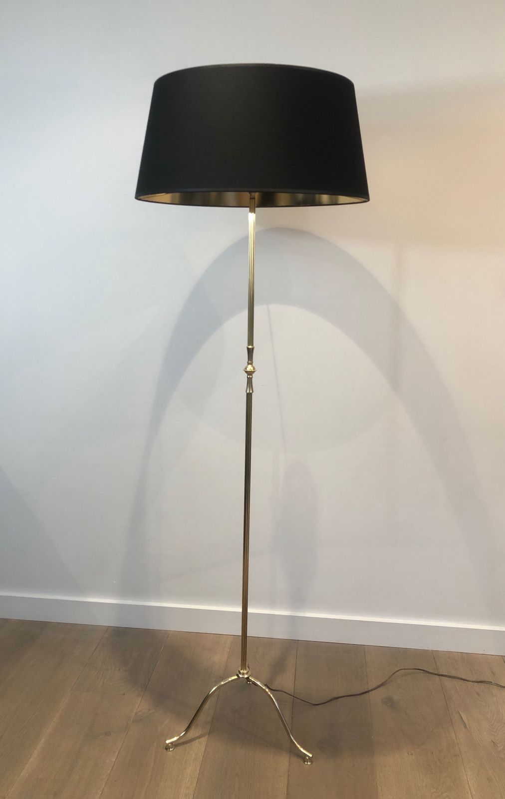Brass Parquet Floor Lamp In The Taste Of Maison Jansen photo for sale