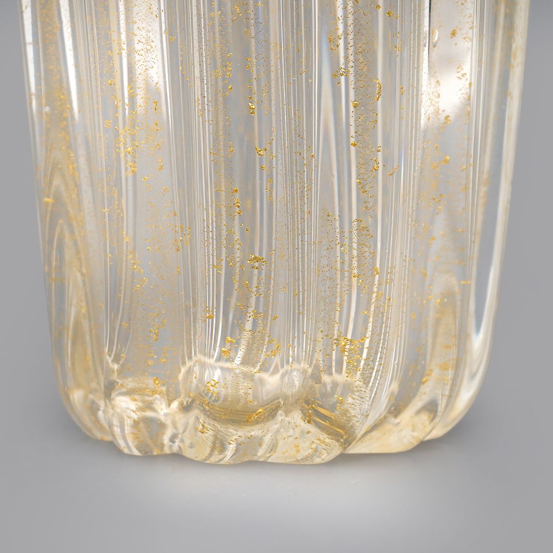 Ribbed Vase With Gold Inclusions By Archimede Seguso, 1950s photo for sale