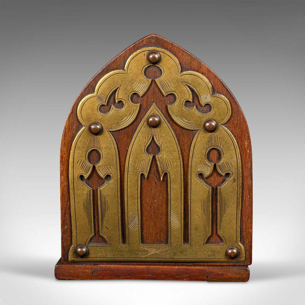Antique Gothic Revival Book Slide, English Walnut, Extending Bookrest, Victorian photo buy