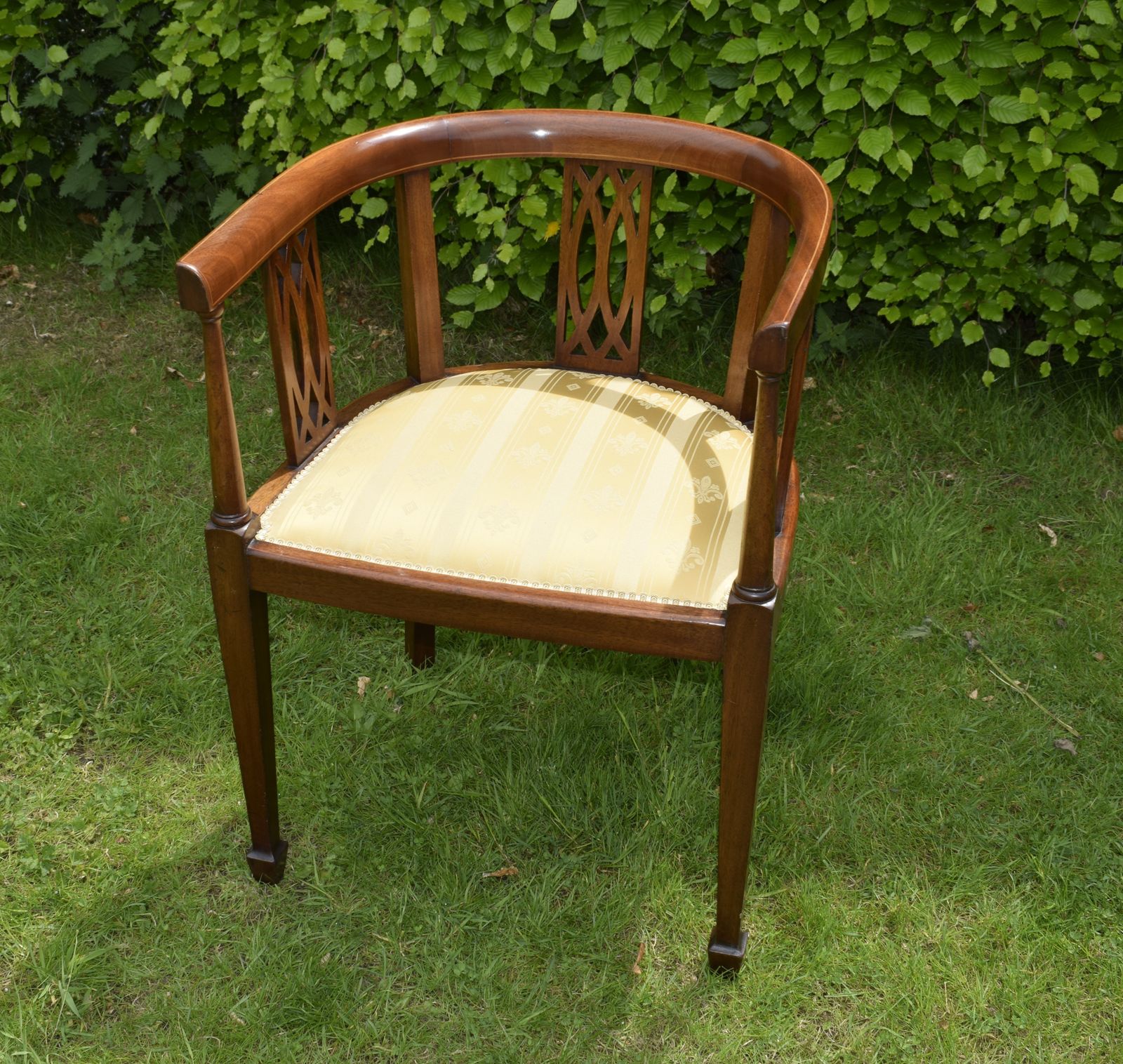 Victorian Inlaid Tub Chair, 1800s photo furniture