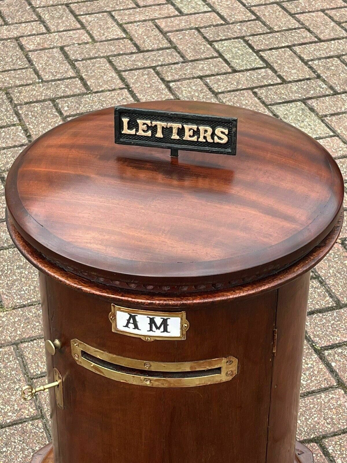 Antique Country House Letter/ Pillar Box, With Working Key & Lock. Large In Size photo Home Decor