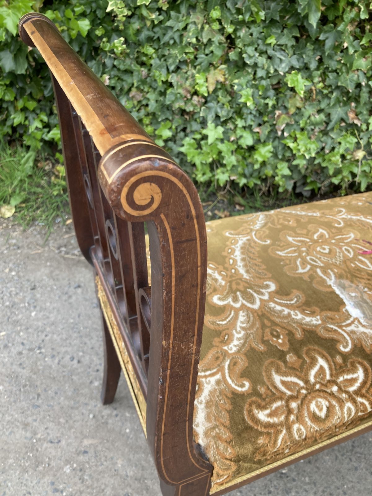 photo for sale Edwardian Mahogany With Satin Wood Inlay Window Seat