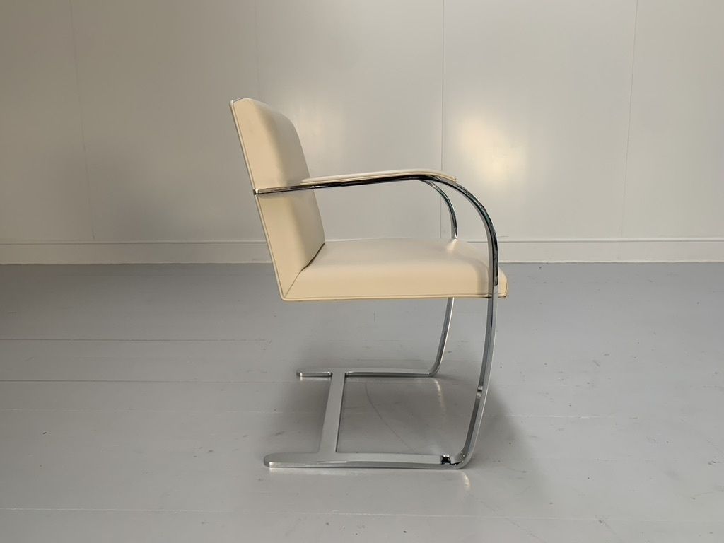 6 Knoll Studio “Brno Flat Bar” Armchairs – In Chrome & Ivory Leather photo vinterior