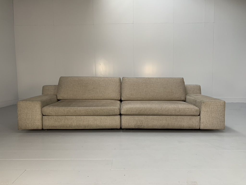 Cassina “235 238 Mister” 4 Seat Sofa – In Natural Linen Fabric photo furniture