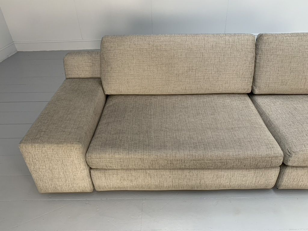 Cassina “235 238 Mister” 4 Seat Sofa – In Natural Linen Fabric photo Furniture