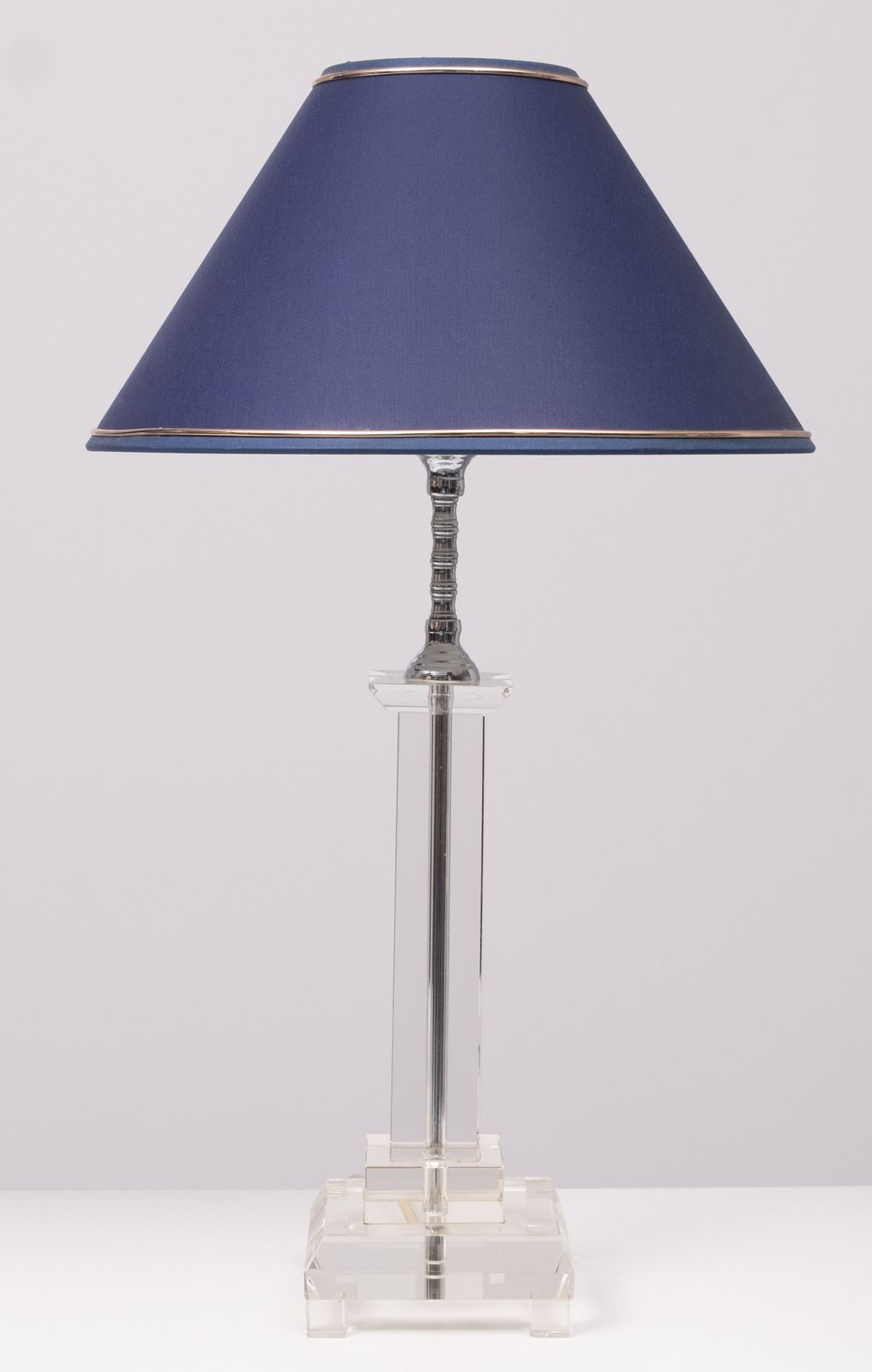 Crystal Glass Table Lamps France 1980s photo for sale