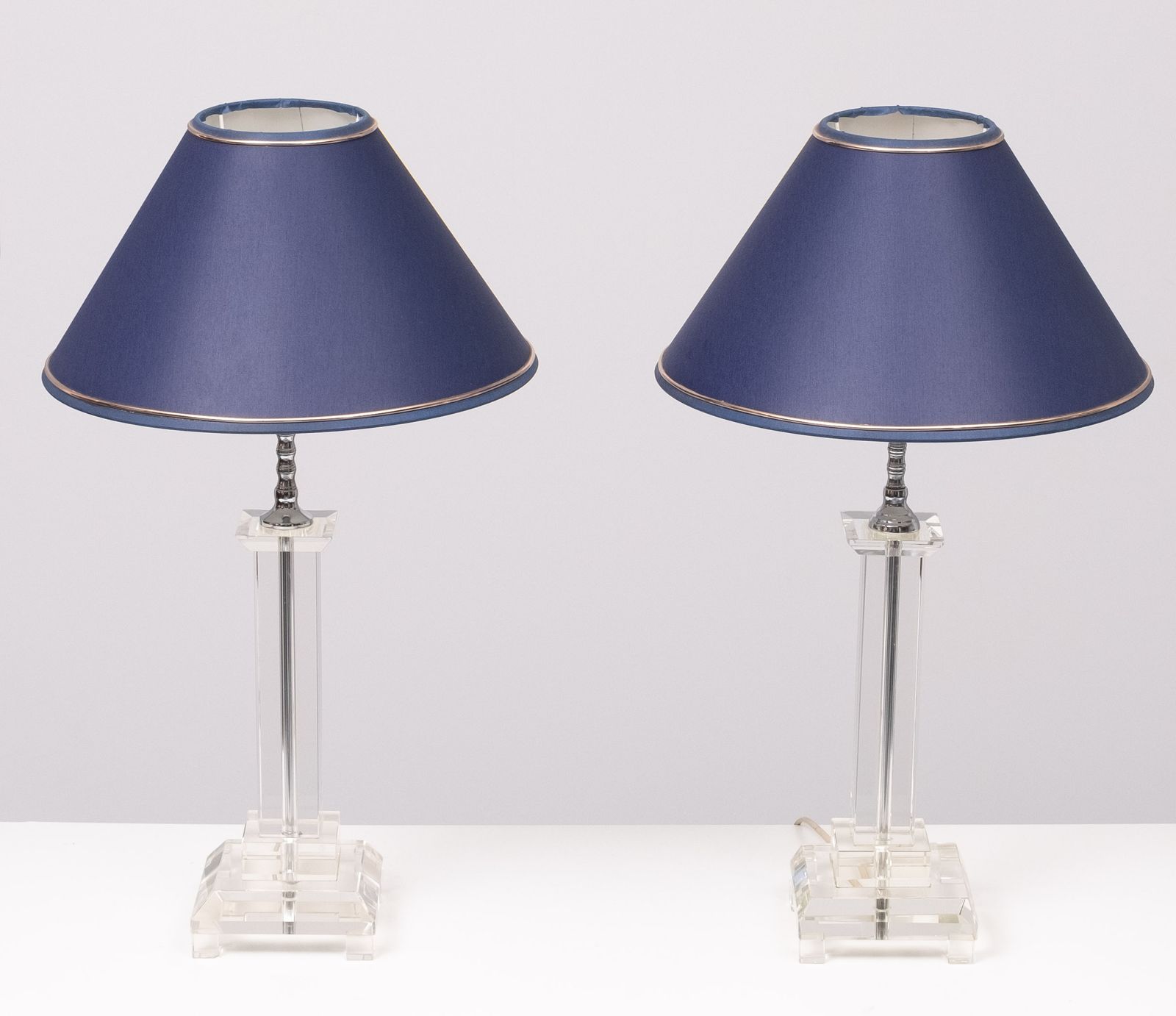 Crystal Glass Table Lamps France 1980s photo 1249.0