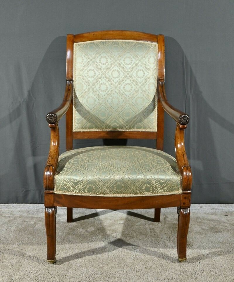 Pair Of Armchairs With Mahogany Crosses, Restoration Period – Early 19th Century photo vinterior