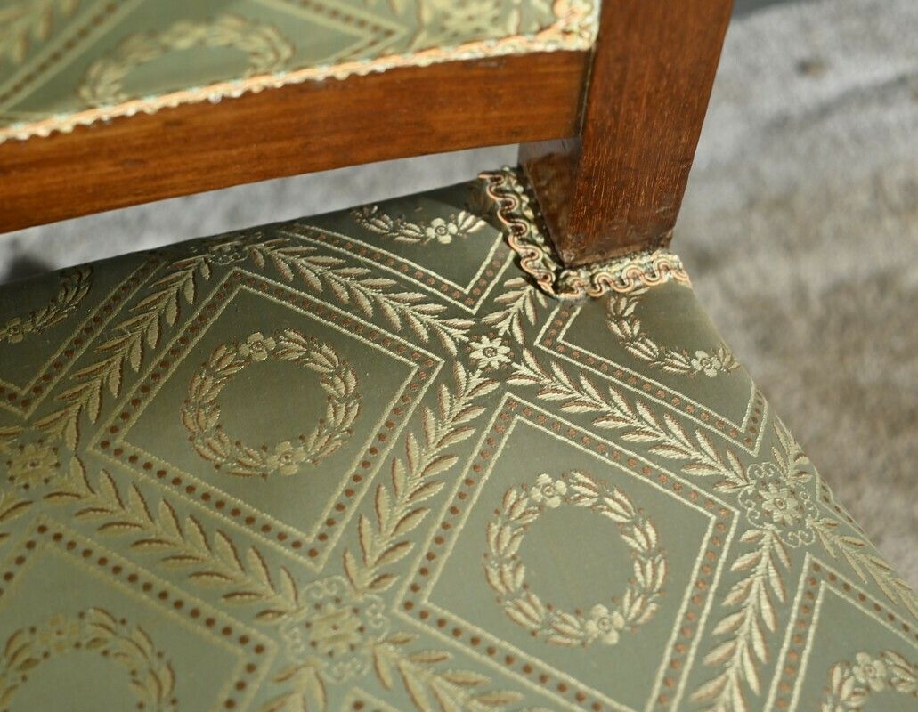 Furniture Pair Of Armchairs With Mahogany Crosses, Restoration Period – Early 19th Century photo