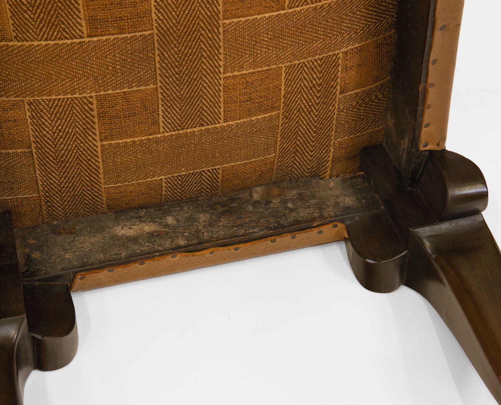 photo for sale Antique Edwardian Mahogany & Leather Stool Seat On Claw & Ball Legs