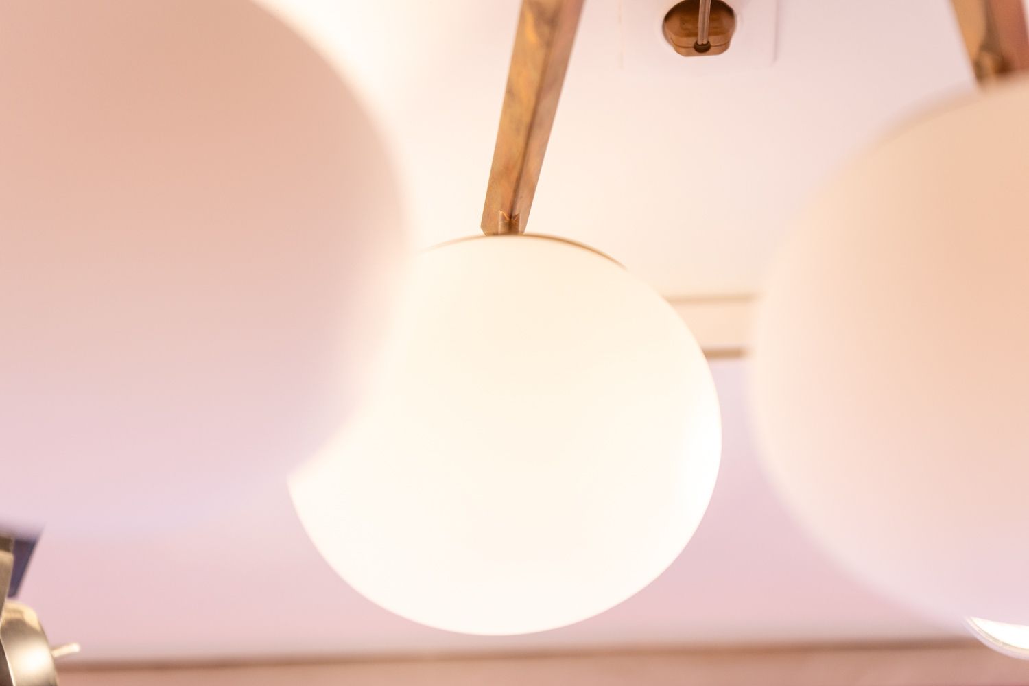 Angelo Lelli. Chandelier In Brass And Opaline. Contemporary. Ls54392108a photo buy