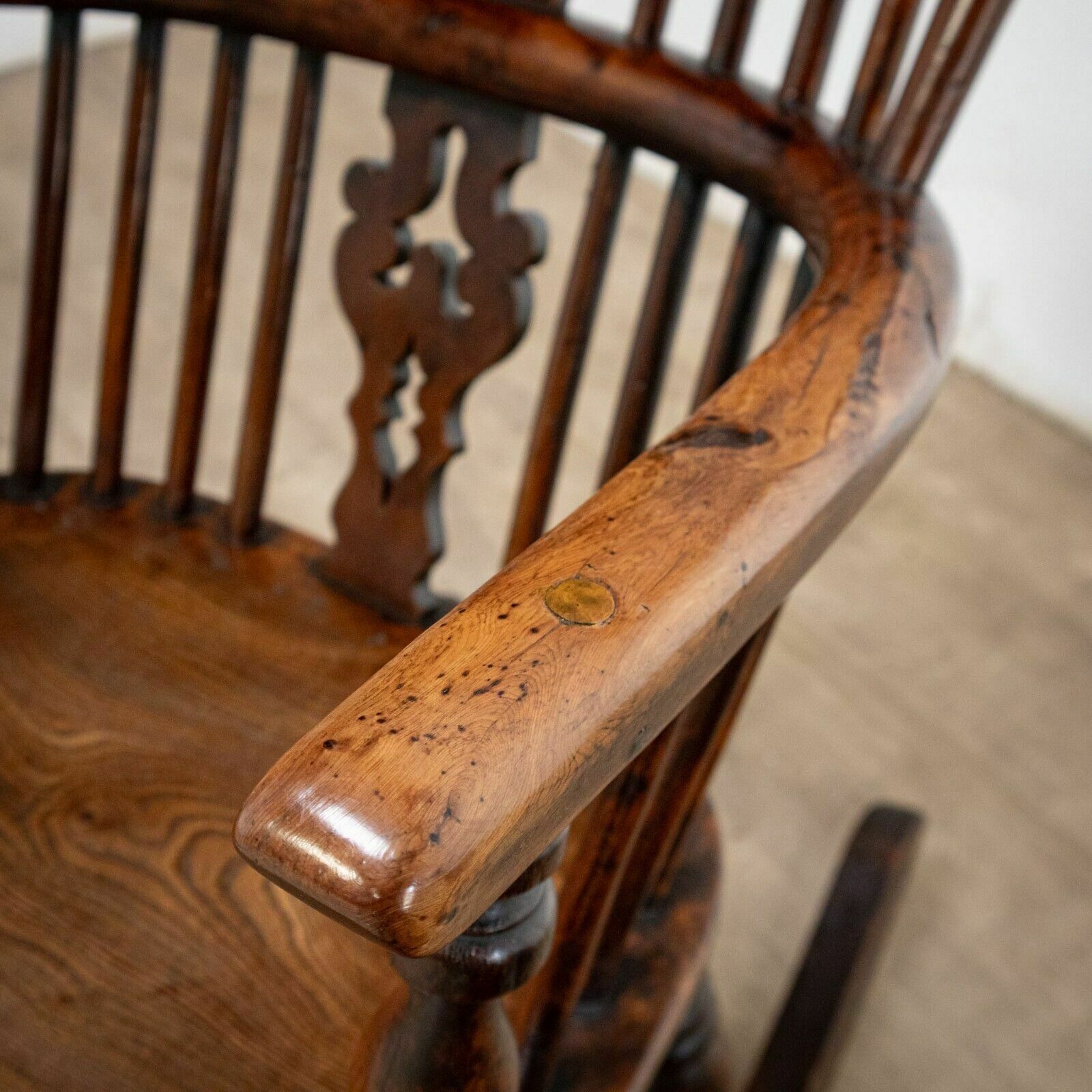 910.0 19th Century Yew Rocking Chair By J. Spencer photo