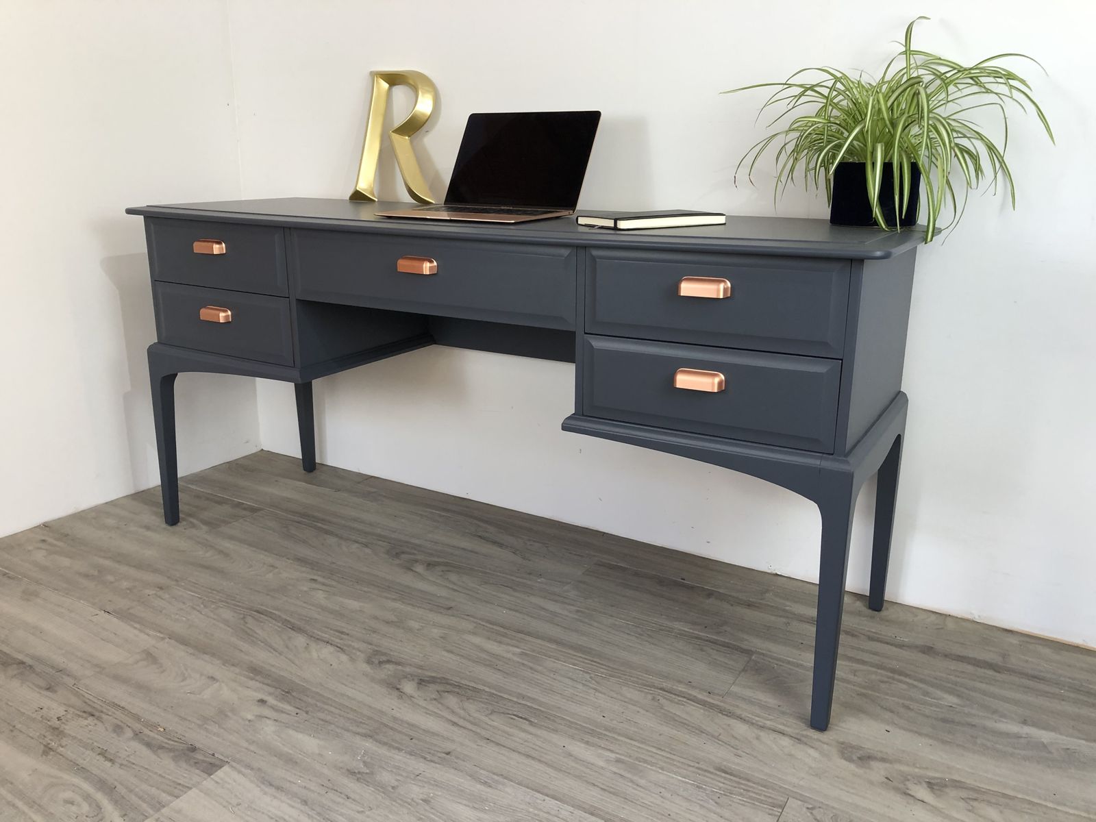 Stag Minstrel Desk/ Dressing Table Painted In Blue photo buy