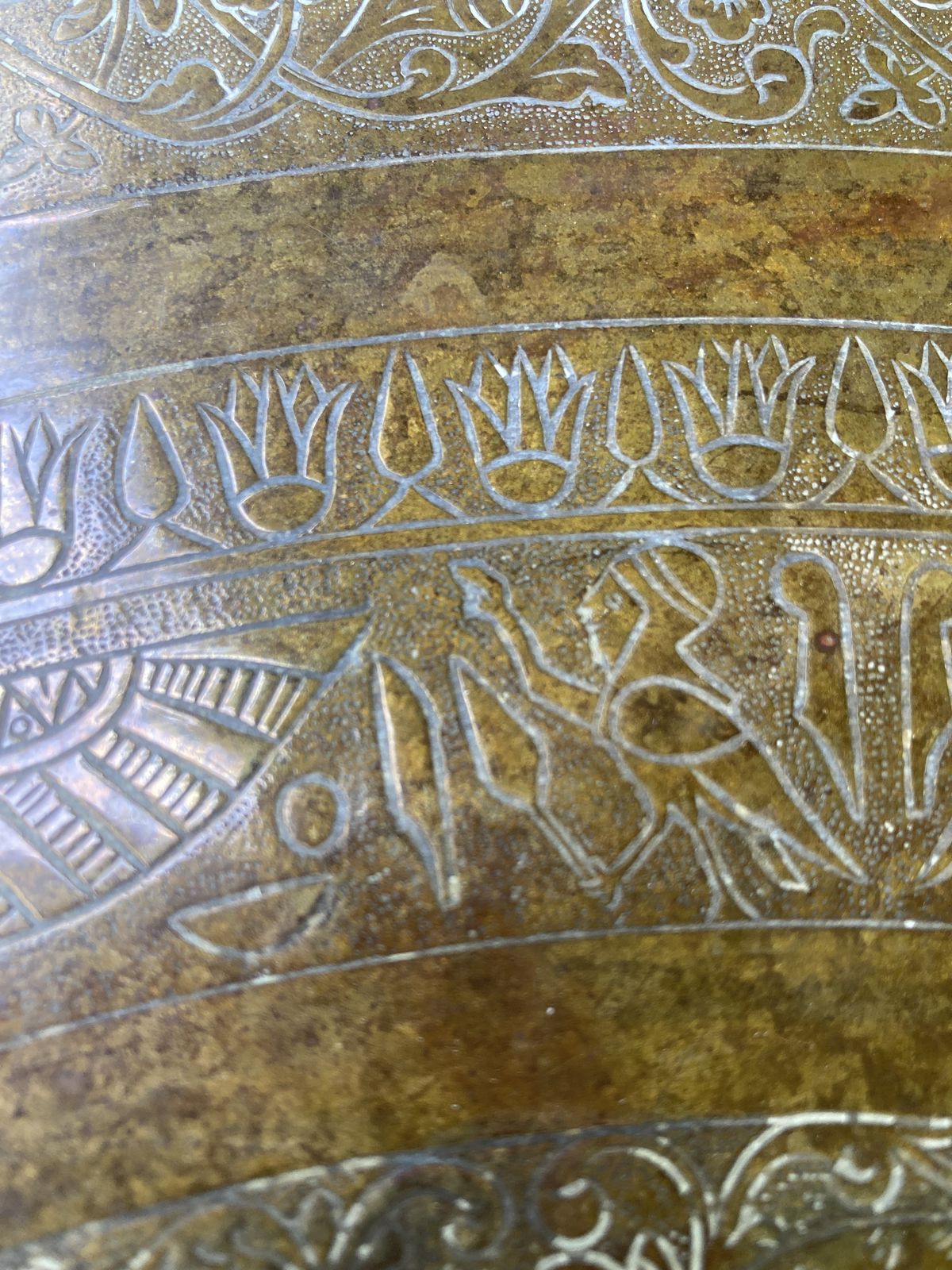 photo for sale Middle Eastern Style, Moorish Design, Brass Tray Top Folding Table