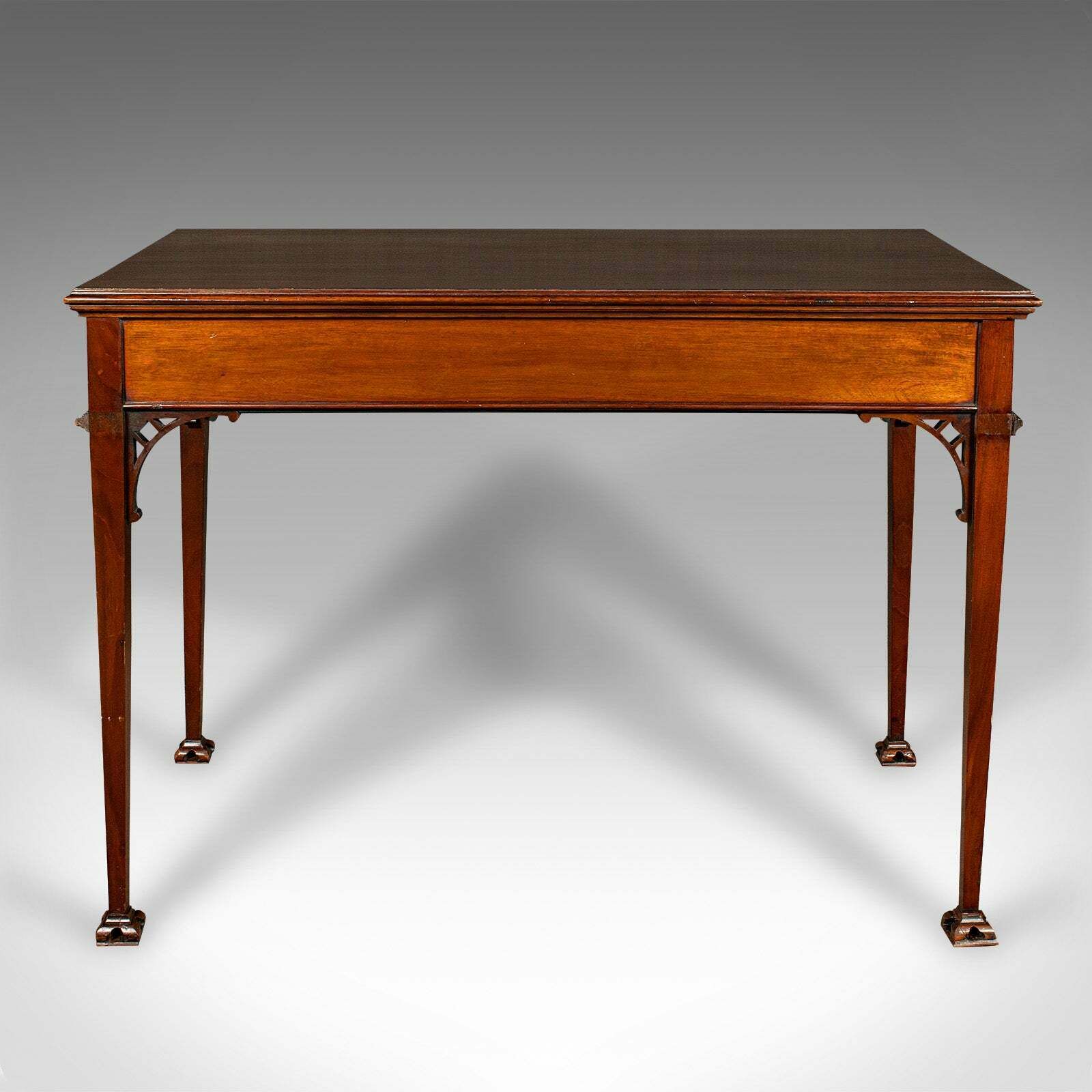 Antique Chippendale Revival Table, English, Console, Writing, Hall, Edwardian photo vinterior