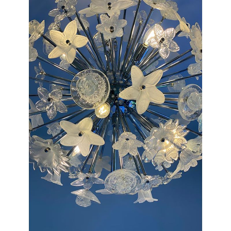 Contemporary "Bouquet" Flowers Murano Glass Sputnik Chandelier photo Lighting