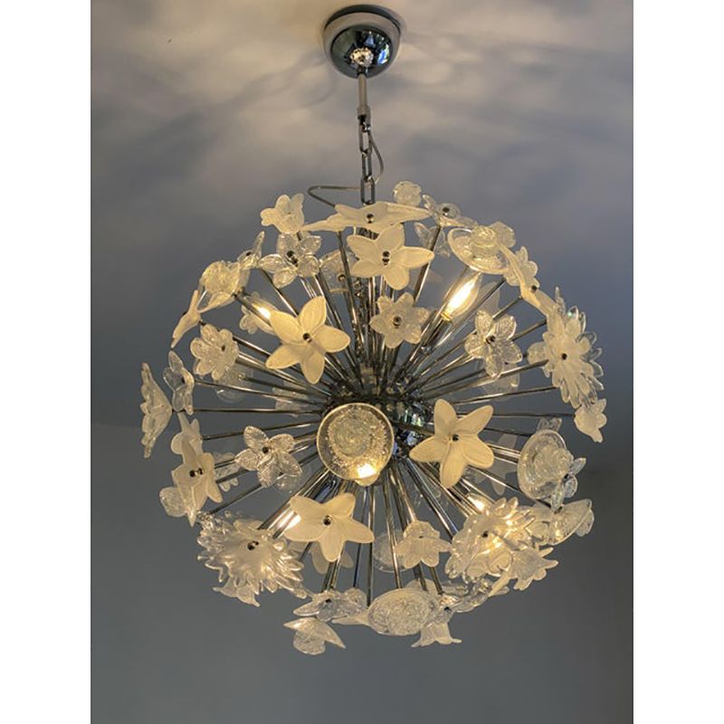 Contemporary "Bouquet" Flowers Murano Glass Sputnik Chandelier photo vinterior