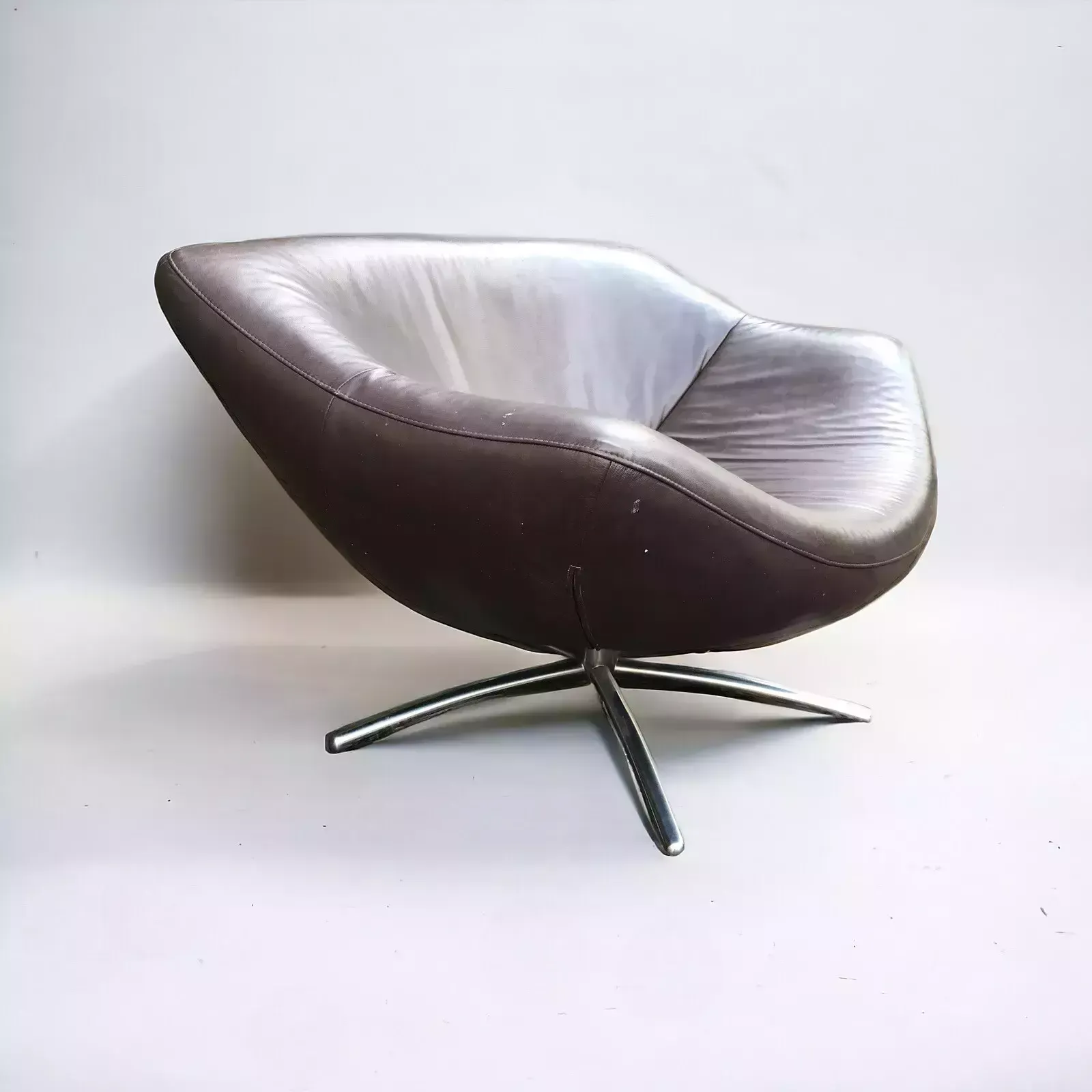 Gerard Van Den Berg Brown Leather Gigi Dutch Modern Design Armchair photo furniture
