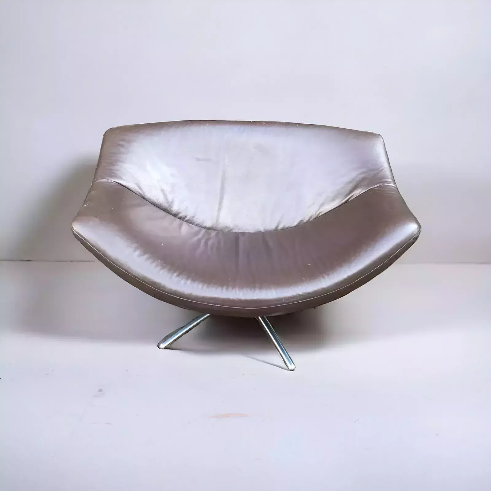 Gerard Van Den Berg Brown Leather Gigi Dutch Modern Design Armchair photo for sale