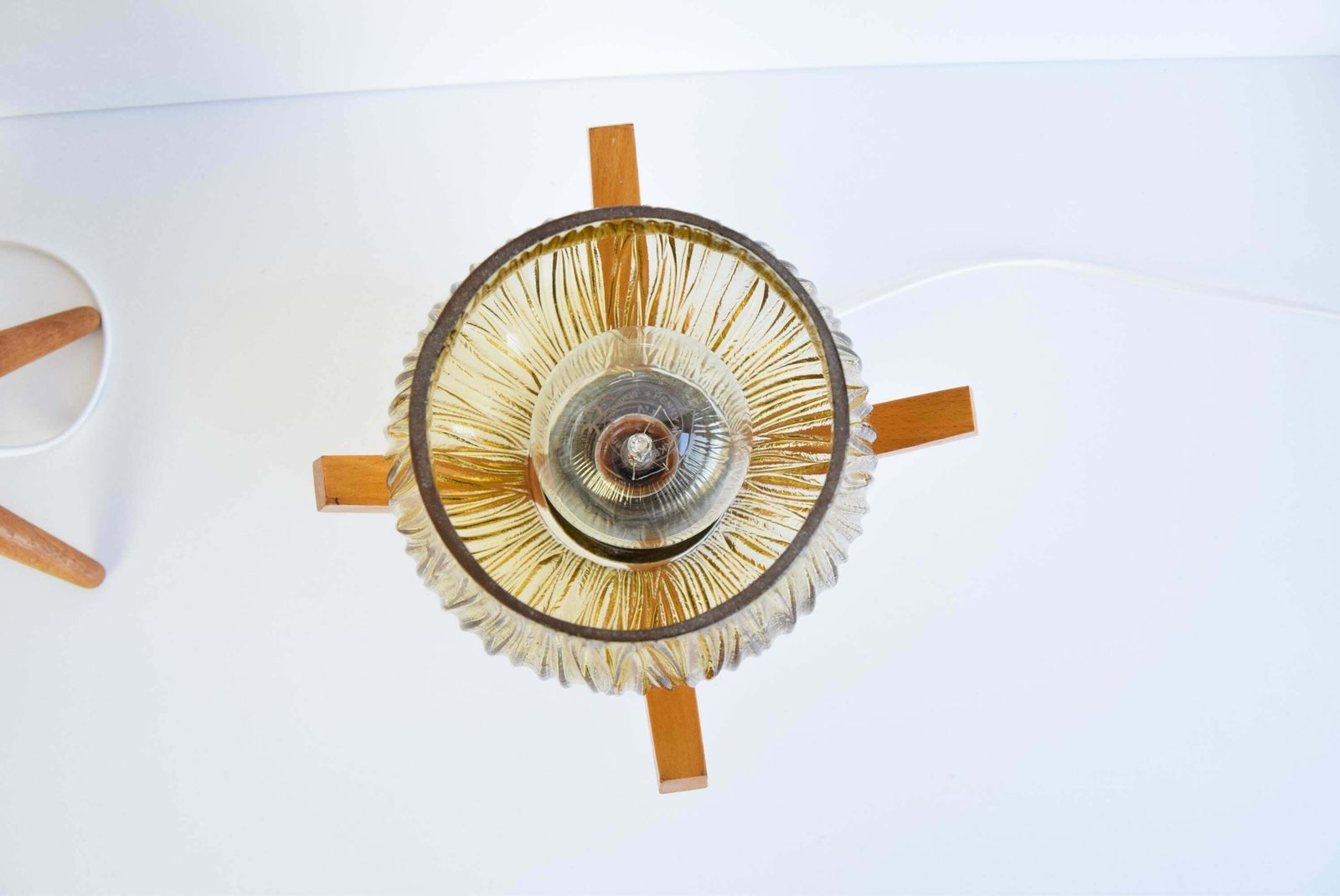 Pair Of Mid Century Wooden Design Table Lamps, By Dřevo Humpolec, 1970's. photo buy