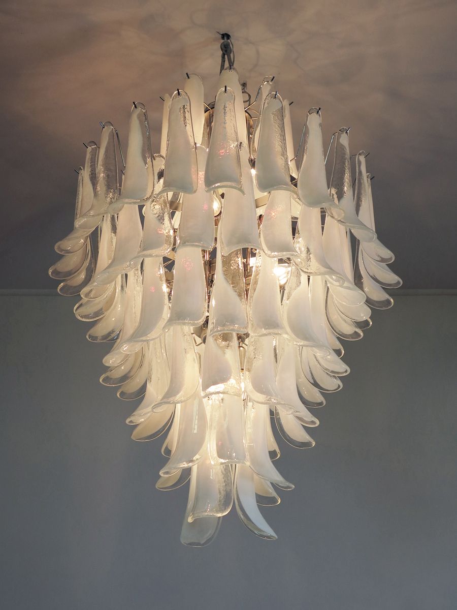 Chandelier Mazzega Murano, Italy   85 Glass Petals photo Lighting