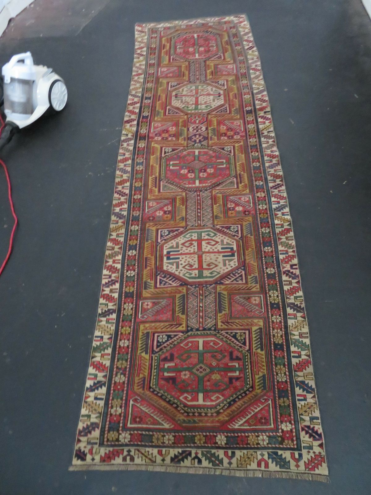 Antique Caucasian Shirvan Narrow Runner. 290cm X 87cm. photo furniture